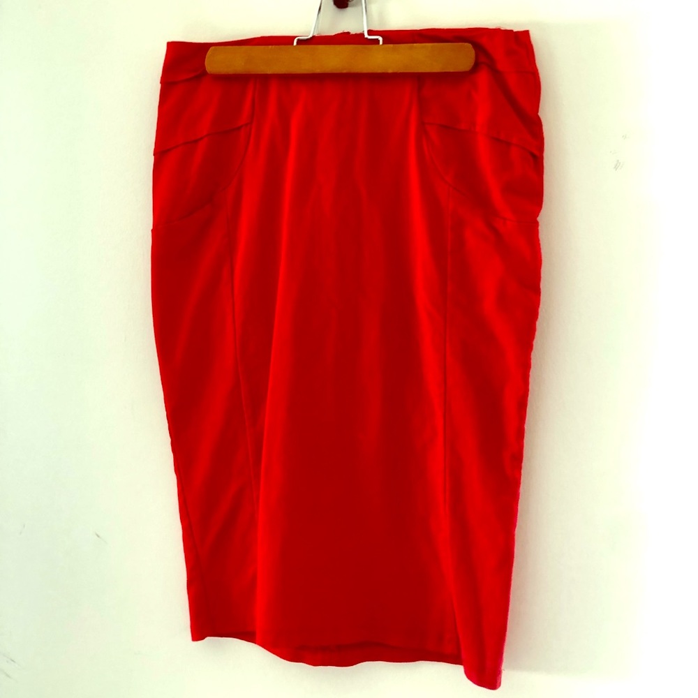 Red pencil skirt